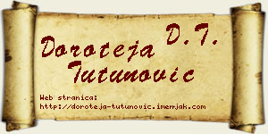 Doroteja Tutunović vizit kartica